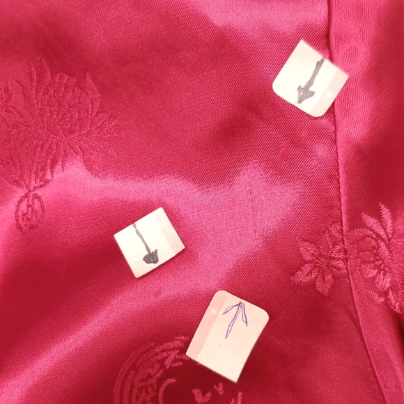 Peony Brand reversible jacket women's large fuchia black jacquard quilt oriental - Picture 13 of 15